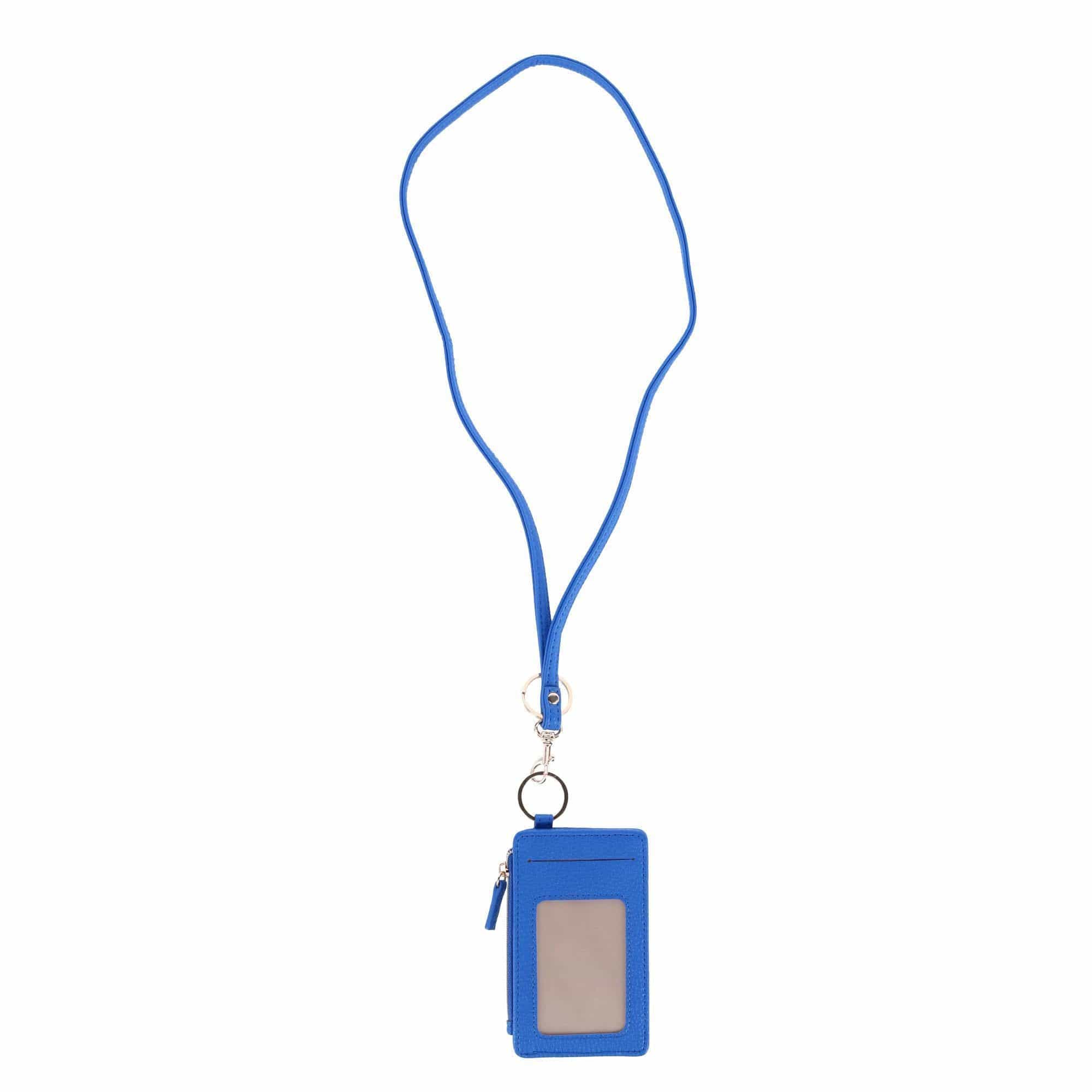 Julia Buxton Women's Vegan Leather Everywhere Lanyard ID Wallet - Lagoon Blue