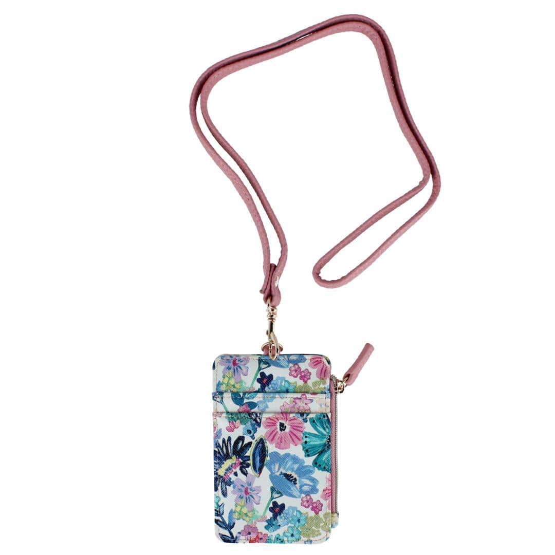 Julia Buxton Women's Vegan Leather Everywhere Lanyard ID Wallet - Dusty Rose