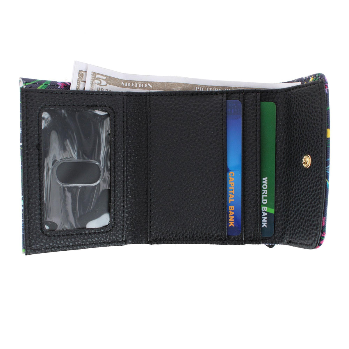 Julia Buxton Women's Stylish and Colorful Mini Trifold Wallet - Fragrant Floral