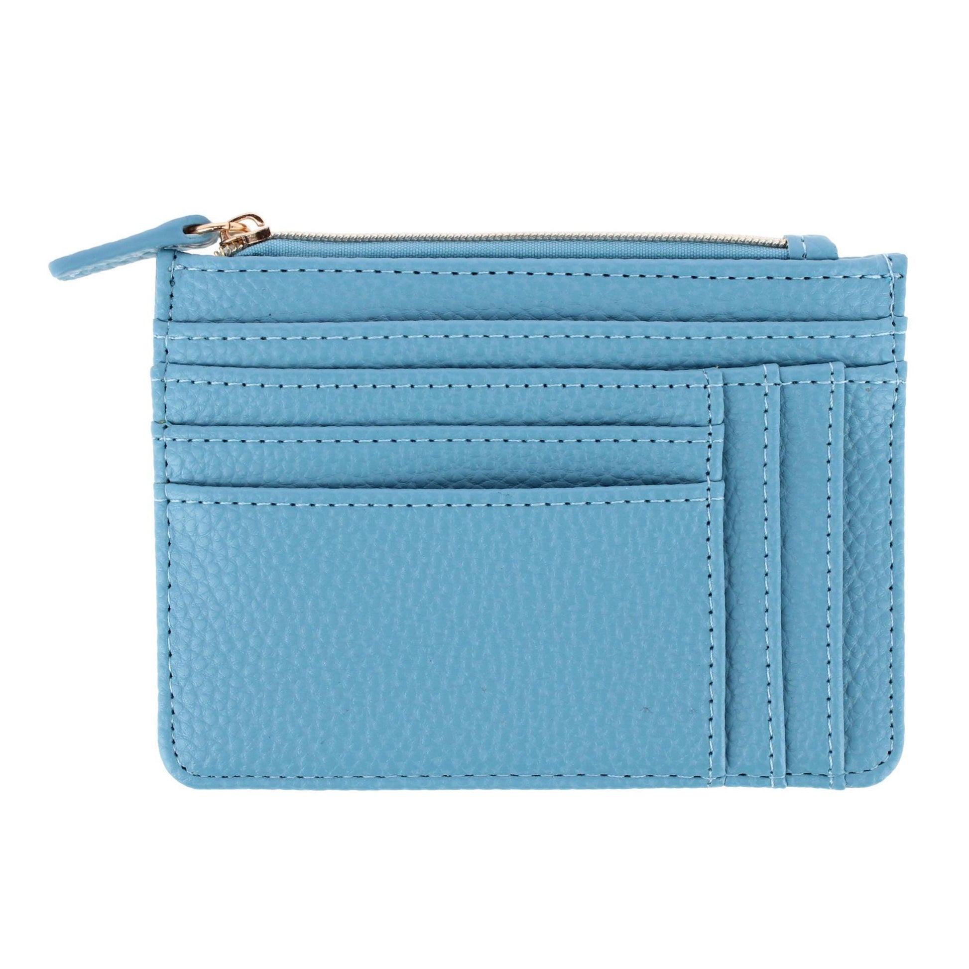Julia Buxton Women's Colorful Premium Faux Leather Slot Coin Case Purse - Bonnie Blue