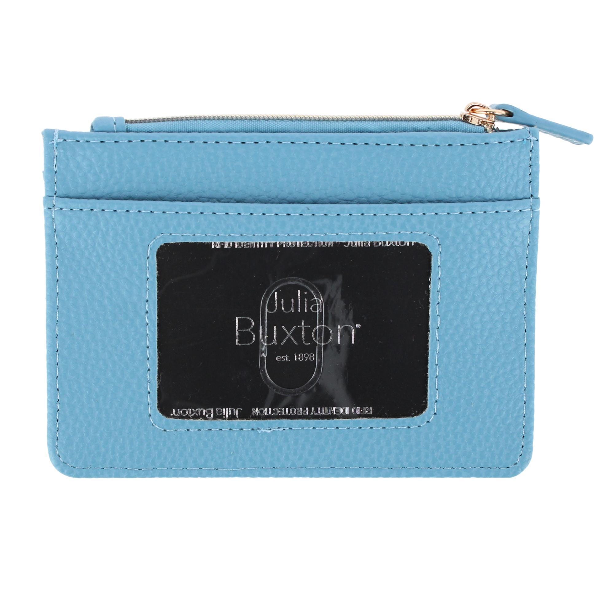 Julia Buxton Women's Colorful Premium Faux Leather Slot Coin Case Purse - Bonnie Blue