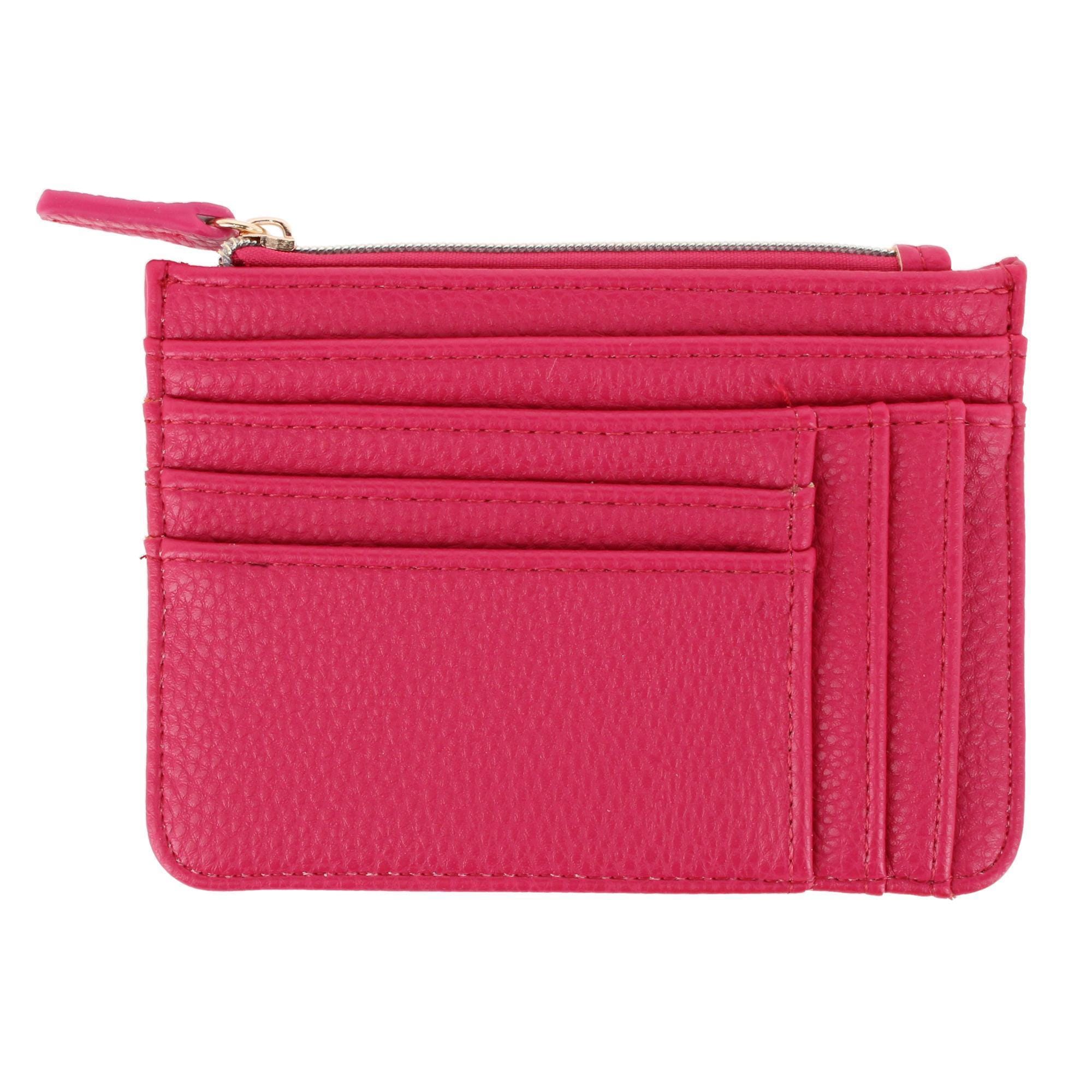 Julia Buxton Women's Colorful Premium Faux Leather Slot Coin Case Purse