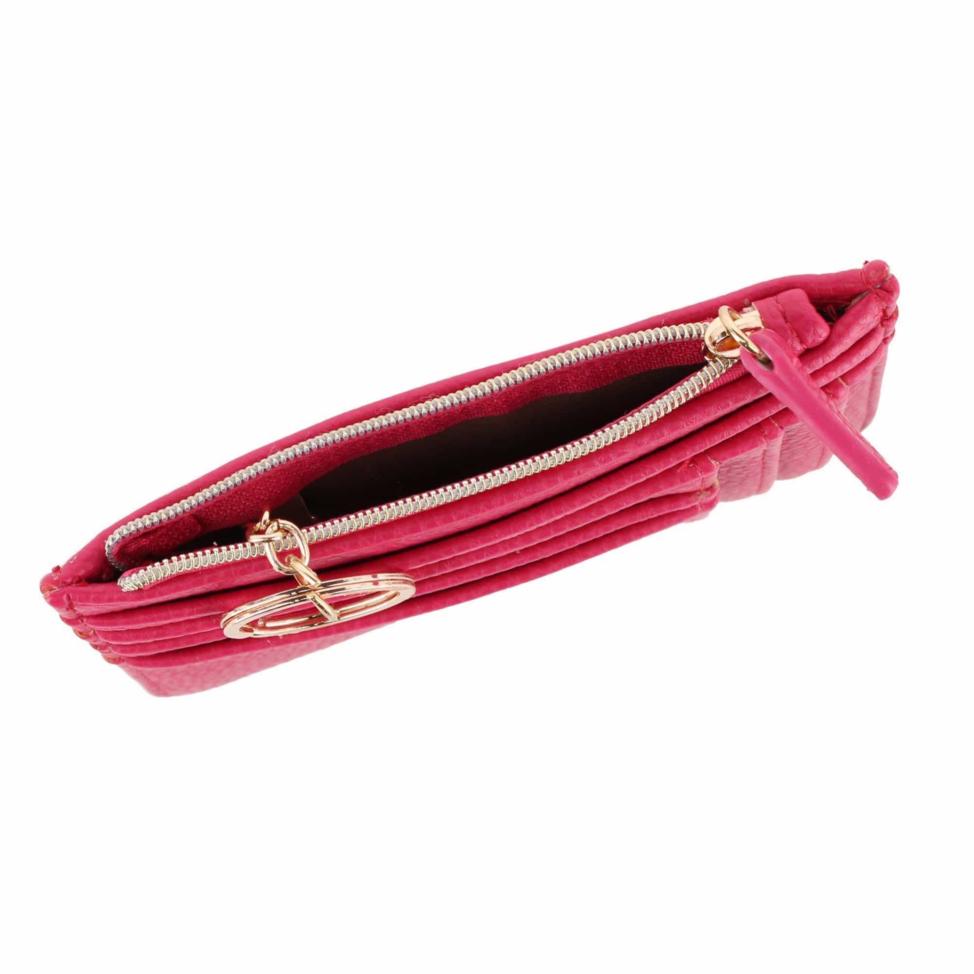 Julia Buxton Women's Colorful Premium Faux Leather Slot Coin Case Purse - Sweet Berry