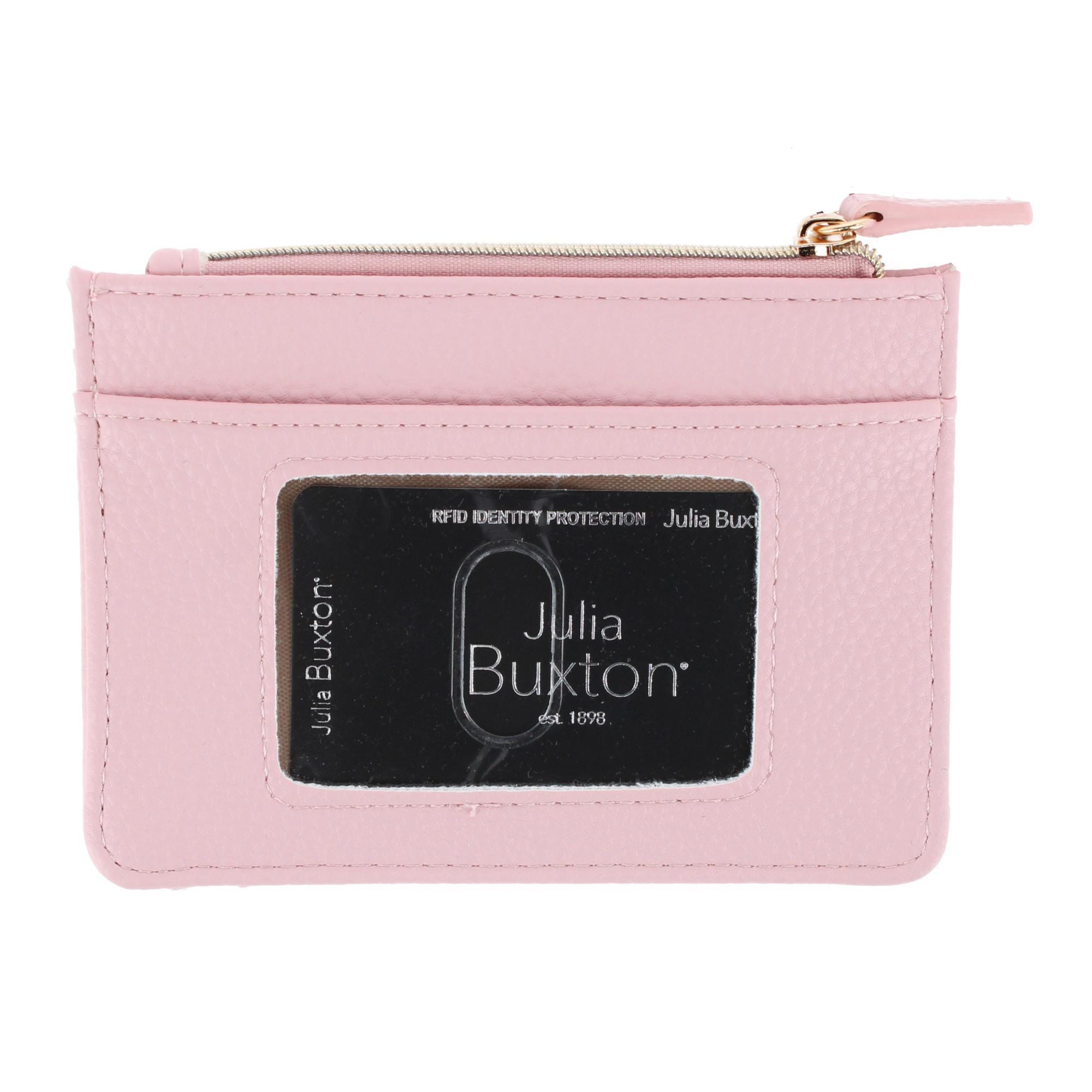 Julia Buxton Women's Colorful Premium Faux Leather Slot Coin Case Purse - Champagne Blush