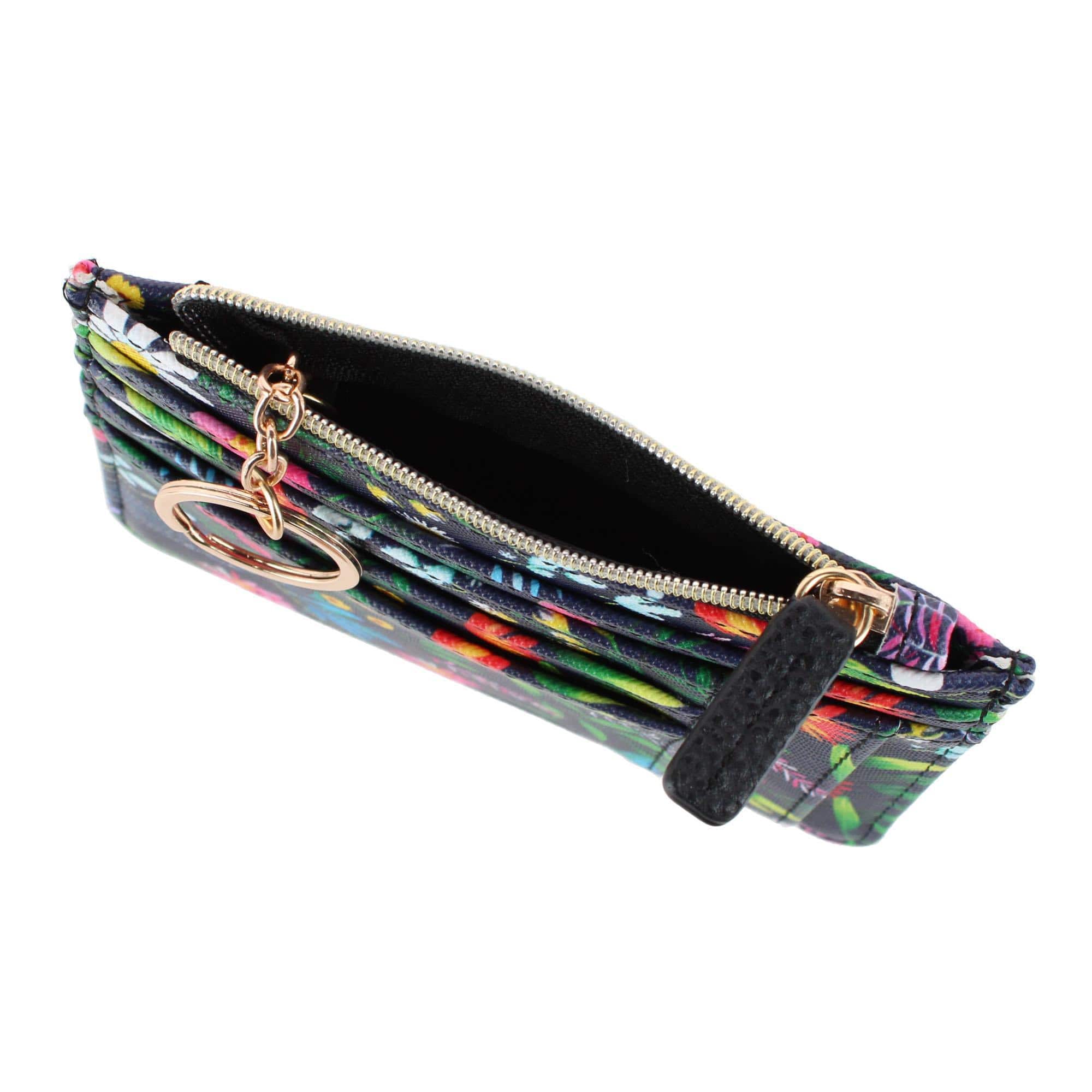 Julia Buxton Women's Colorful Premium Faux Leather Slot Coin Case Purse - Fragrant Floral