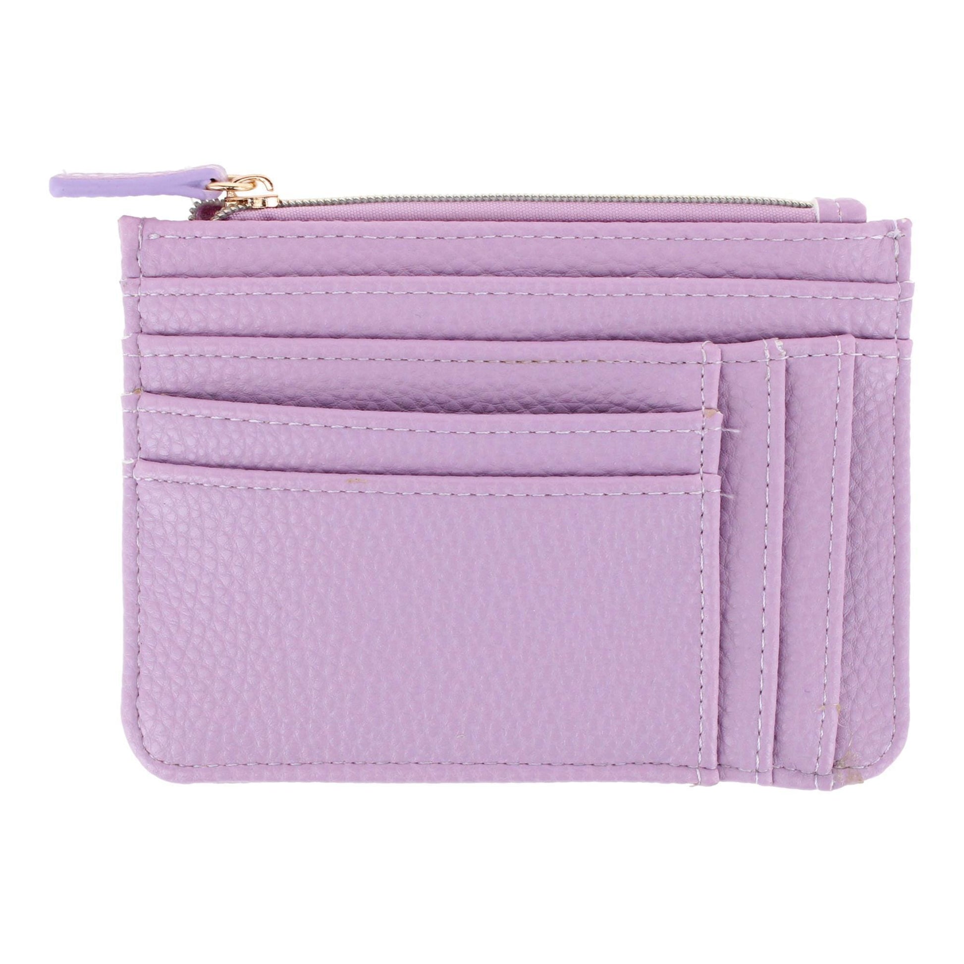 Julia Buxton Women's Colorful Premium Faux Leather Slot Coin Case Purse - Lilac