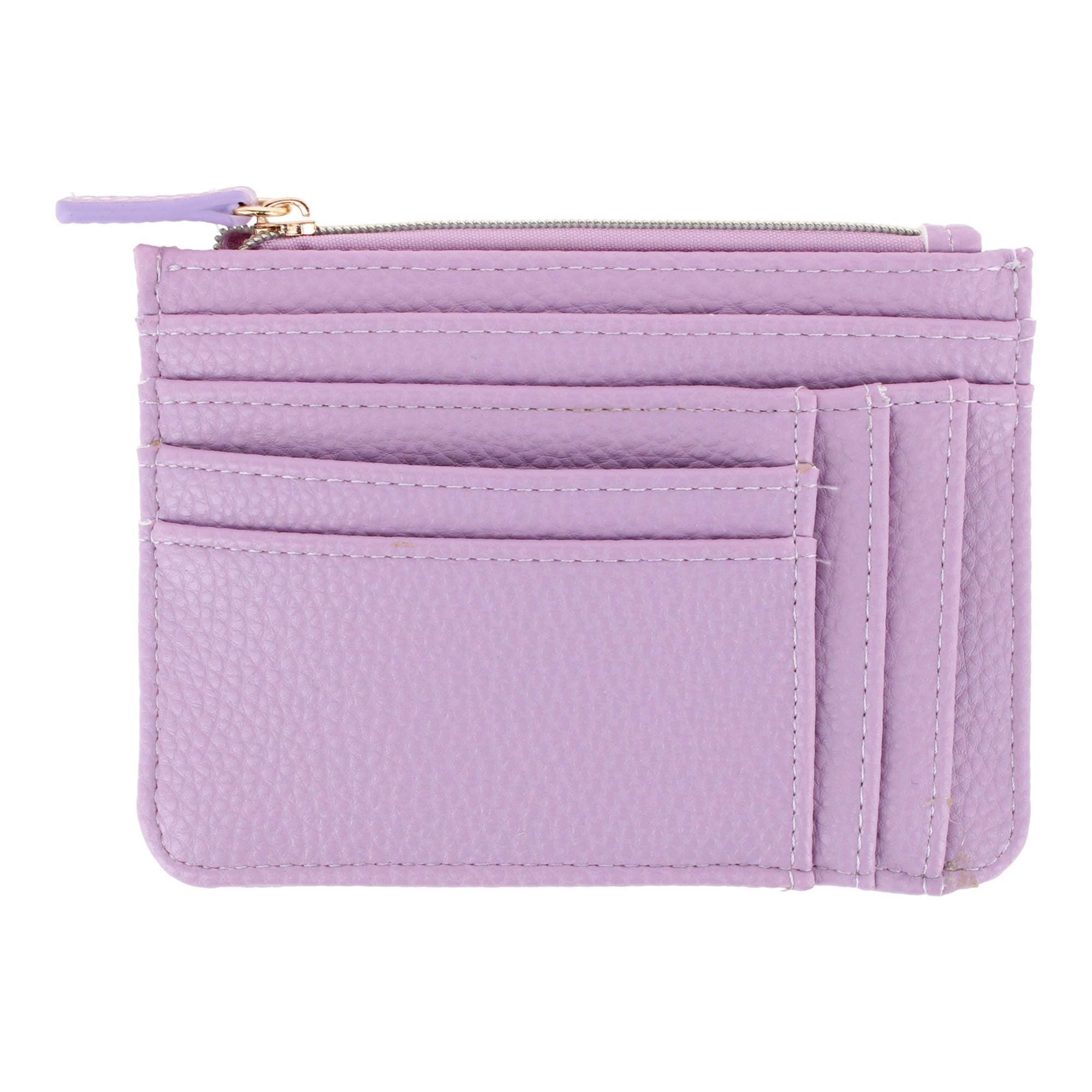 Julia Buxton Women's Colorful Premium Faux Leather Slot Coin Case Purse - Lilac