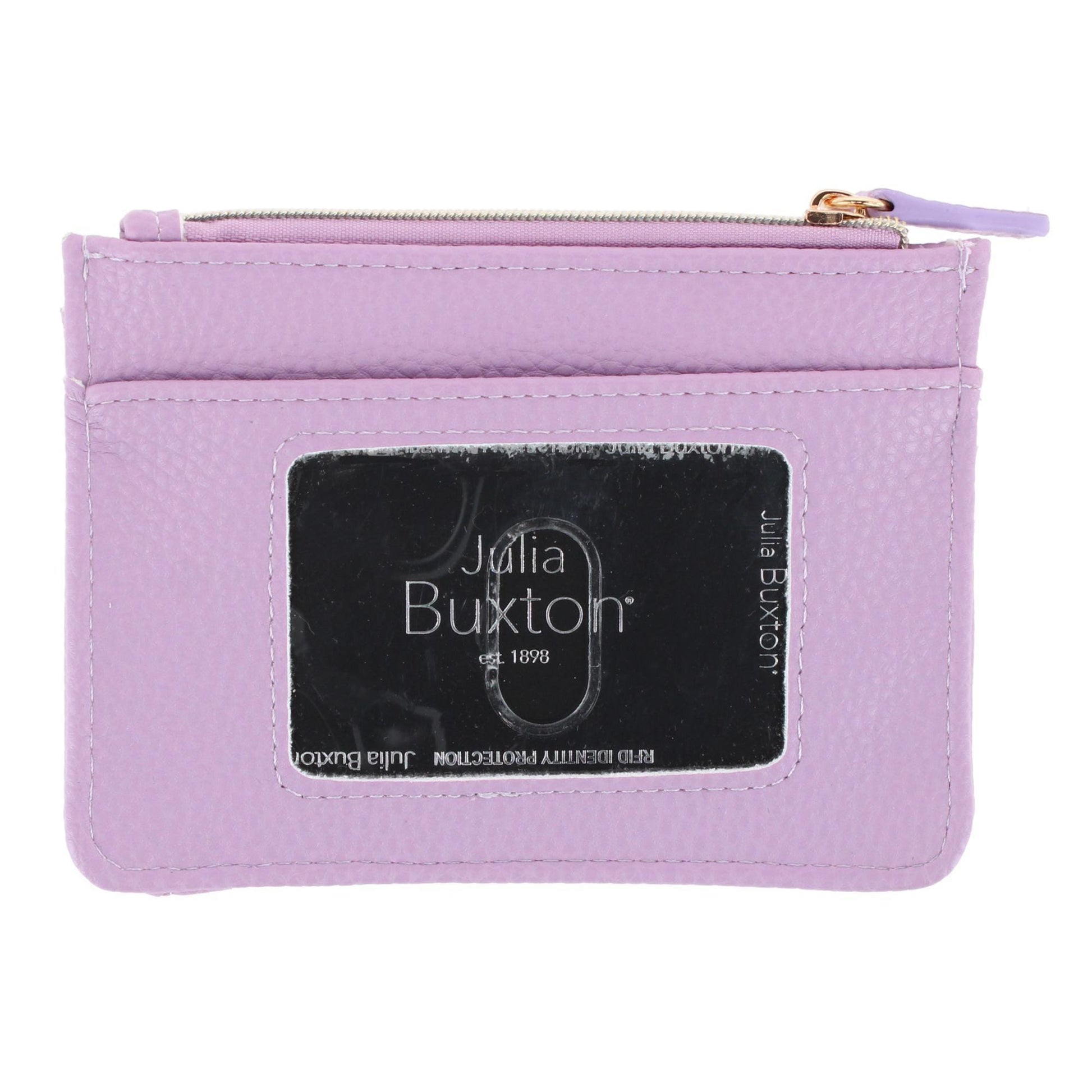 Julia Buxton Women's Colorful Premium Faux Leather Slot Coin Case Purse - Lilac