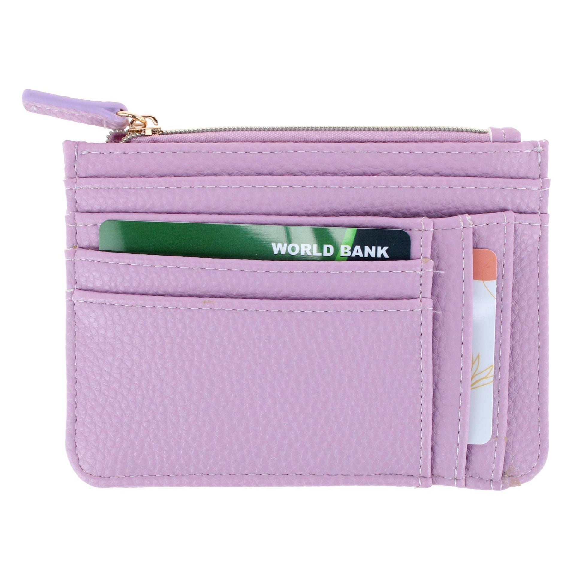 Julia Buxton Women's Colorful Premium Faux Leather Slot Coin Case Purse - Lilac