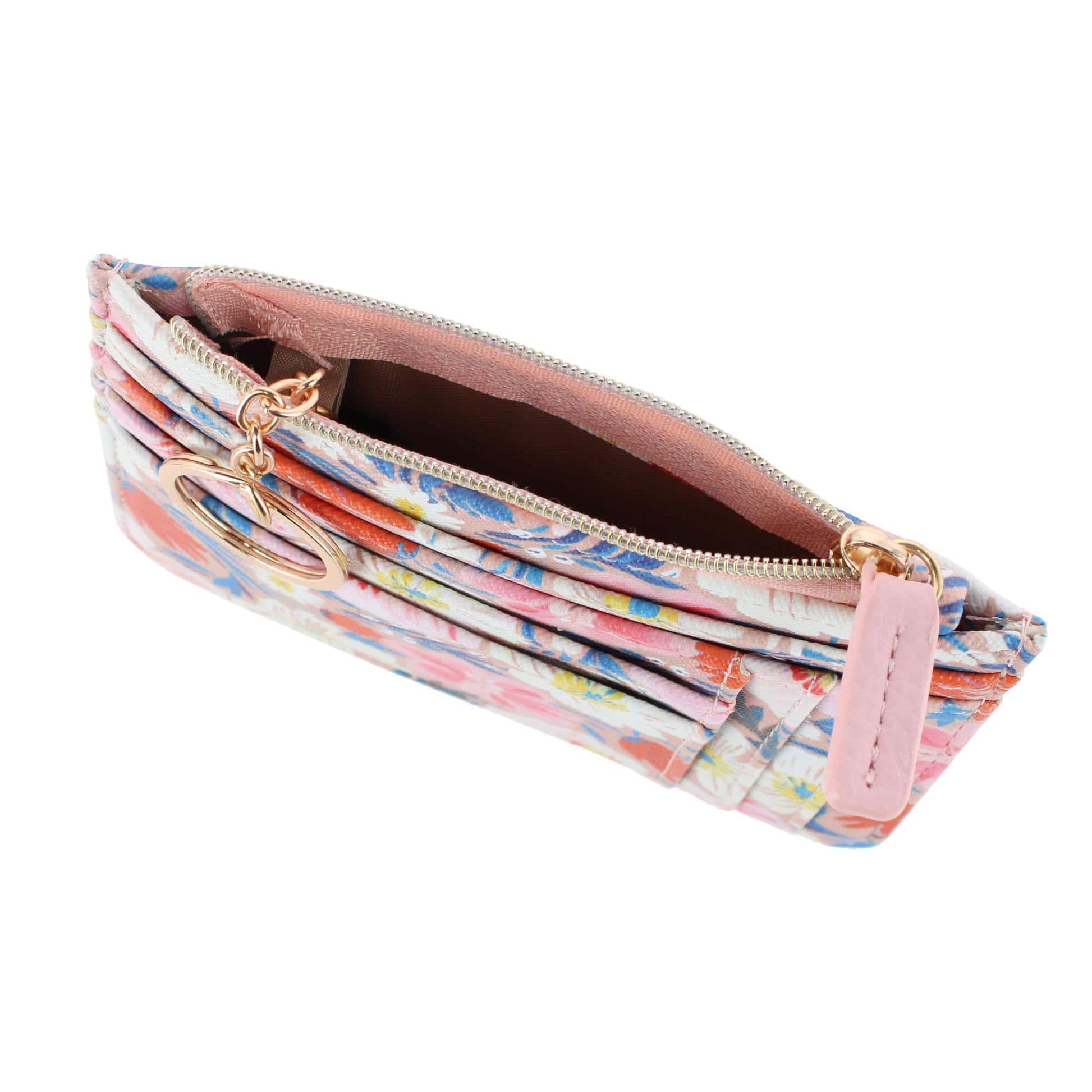 Julia Buxton Women's Colorful Premium Faux Leather Slot Coin Case Purse - Perrenial Floral