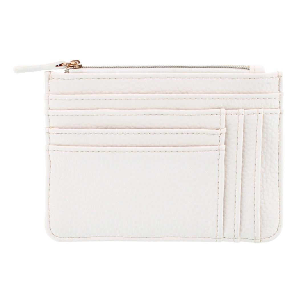 Julia Buxton Women's Colorful Premium Faux Leather Slot Coin Case Purse - Summer White