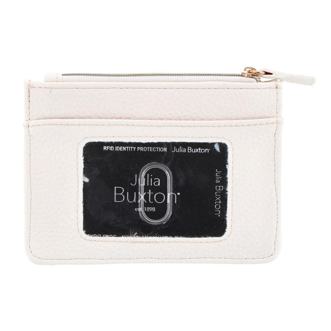 Julia Buxton Women's Colorful Premium Faux Leather Slot Coin Case Purse - Summer White