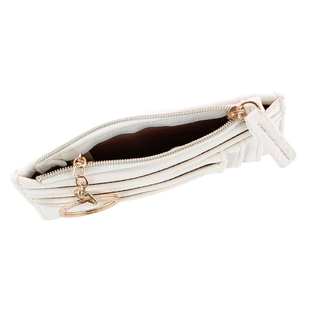 Julia Buxton Women's Colorful Premium Faux Leather Slot Coin Case Purse - Summer White