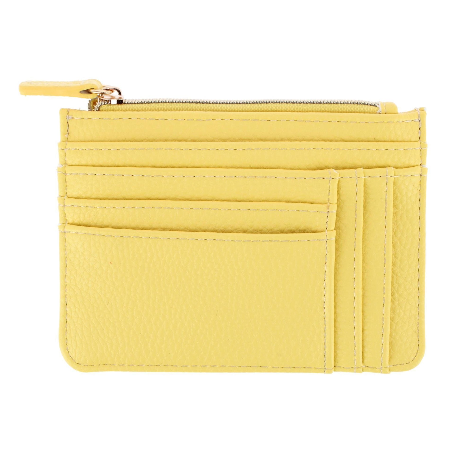 Julia Buxton Women's Colorful Premium Faux Leather Slot Coin Case Purse - Whisper Yellow
