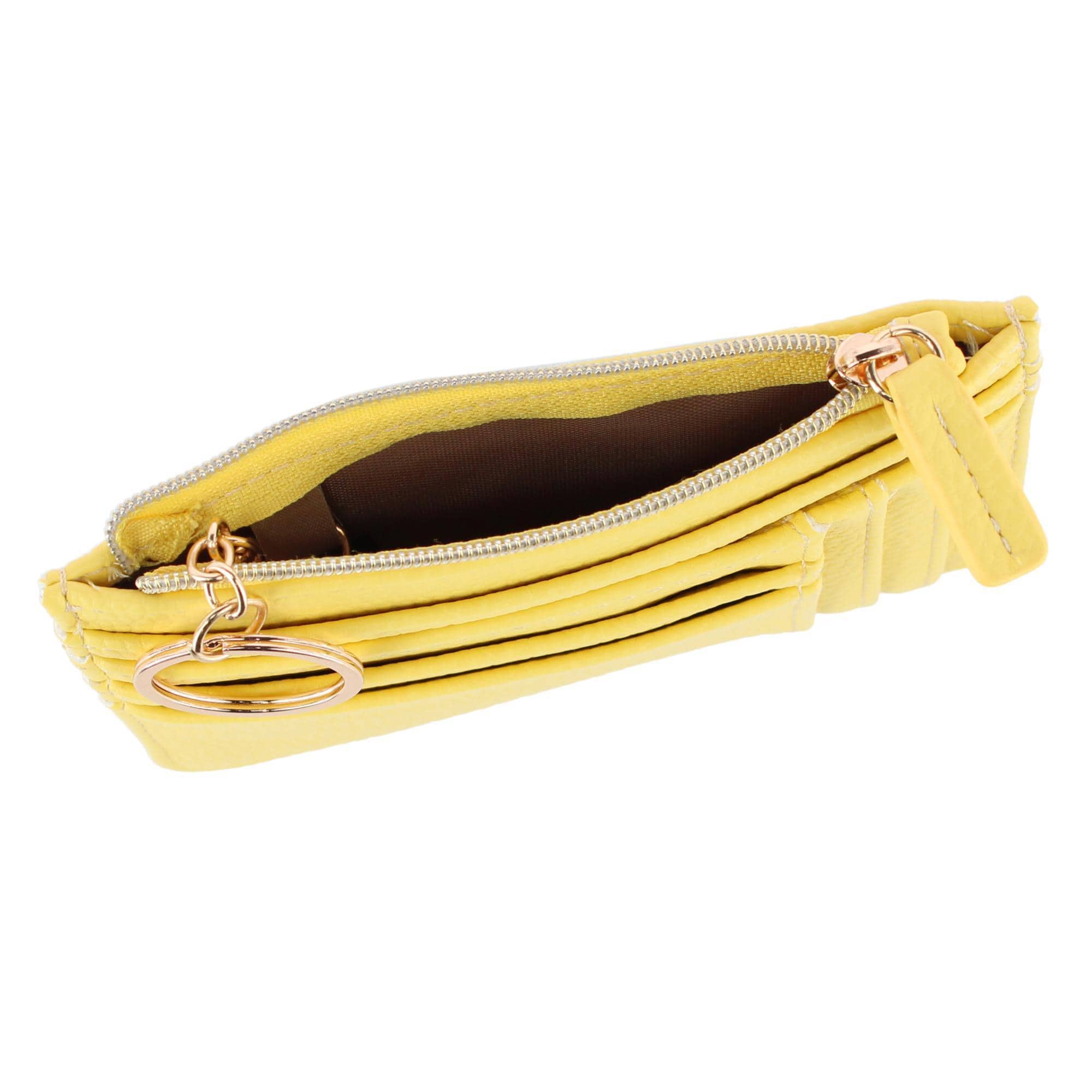Julia Buxton Women's Colorful Premium Faux Leather Slot Coin Case Purse - Whisper Yellow