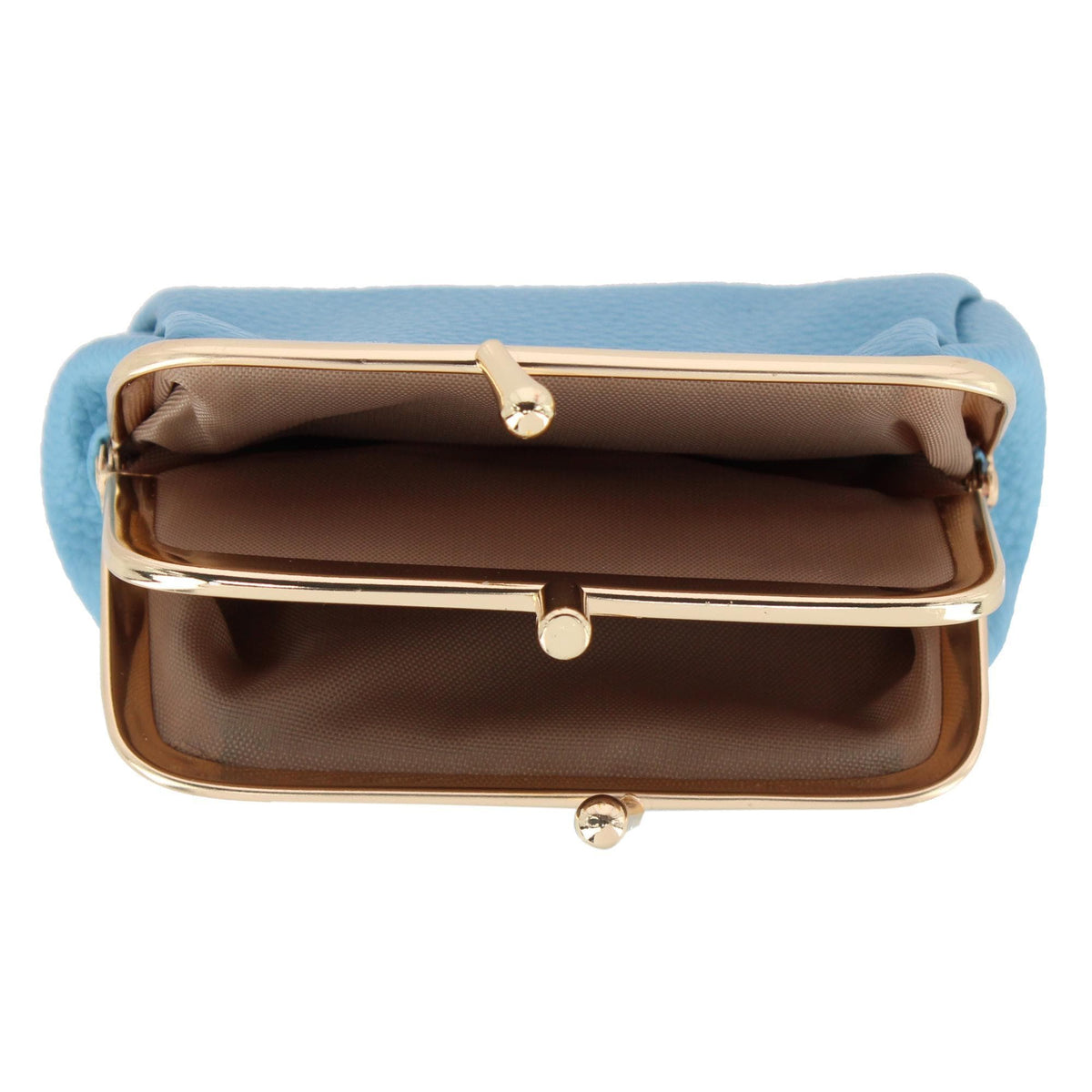 Julia Buxton Women's Premium Faux Leather Triple Frame Coin Purse Wallet - Bonnie Blue