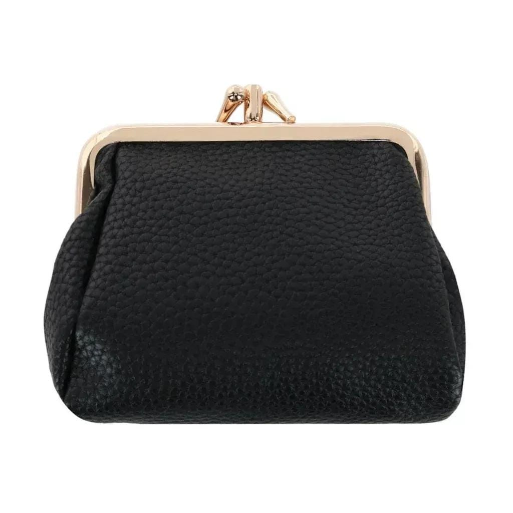 Julia Buxton Women's Premium Faux Leather Triple Frame Coin Purse Wallet - Black