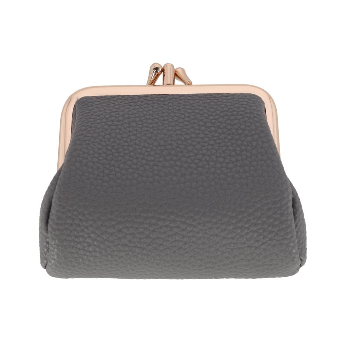 Julia Buxton Women's Premium Faux Leather Triple Frame Coin Purse Wallet - Cement