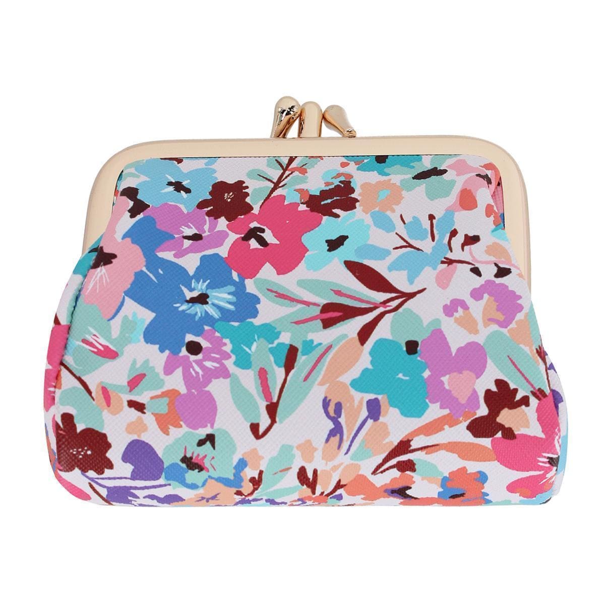 Julia Buxton Women's Premium Faux Leather Triple Frame Coin Purse Wallet - Julias Garden