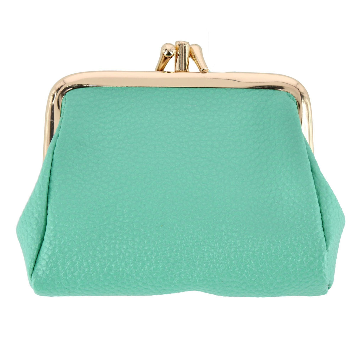 Julia Buxton Women's Premium Faux Leather Triple Frame Coin Purse Wallet - Mint