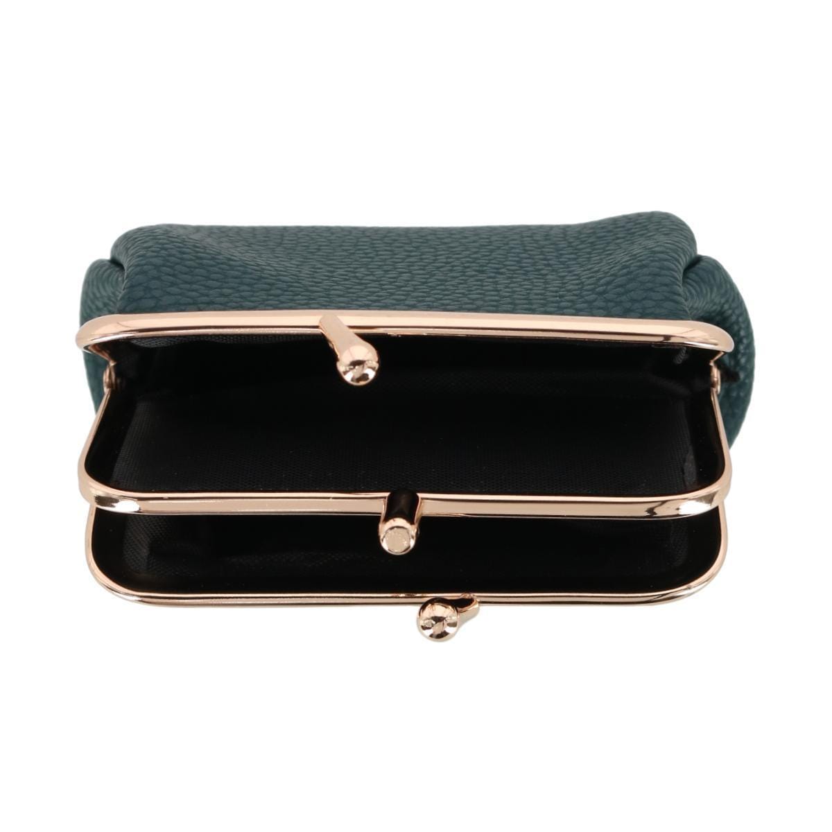 Julia Buxton Women's Premium Faux Leather Triple Frame Coin Purse Wallet - Teal