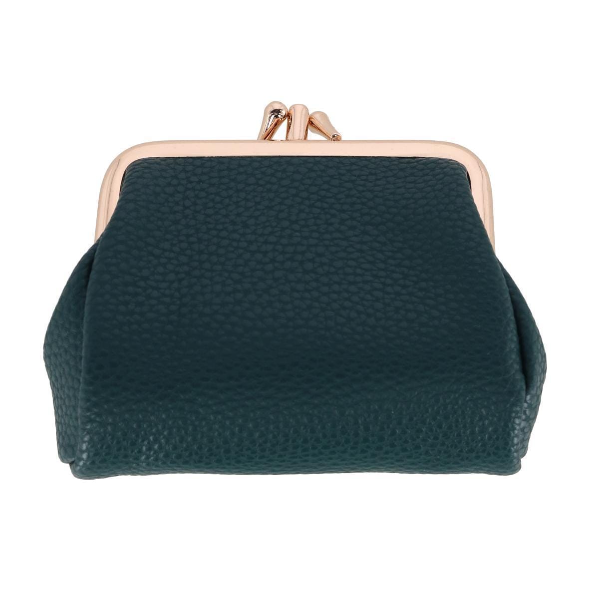Julia Buxton Women's Premium Faux Leather Triple Frame Coin Purse Wallet - Teal
