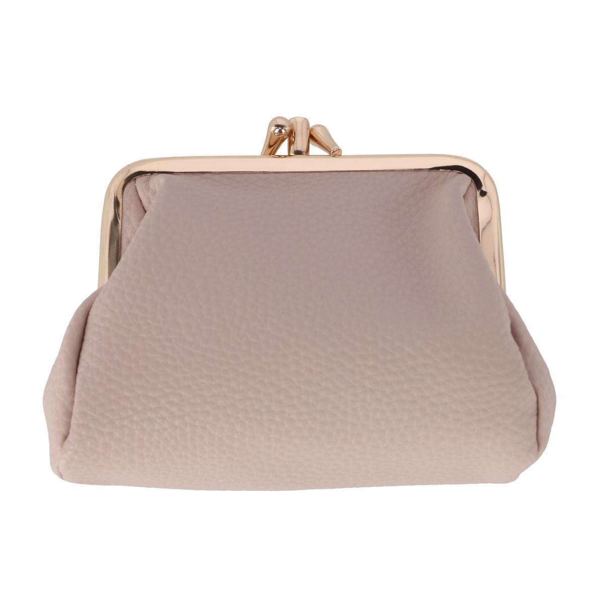 Julia Buxton Women's Premium Faux Leather Triple Frame Coin Purse Wallet - White Pepper