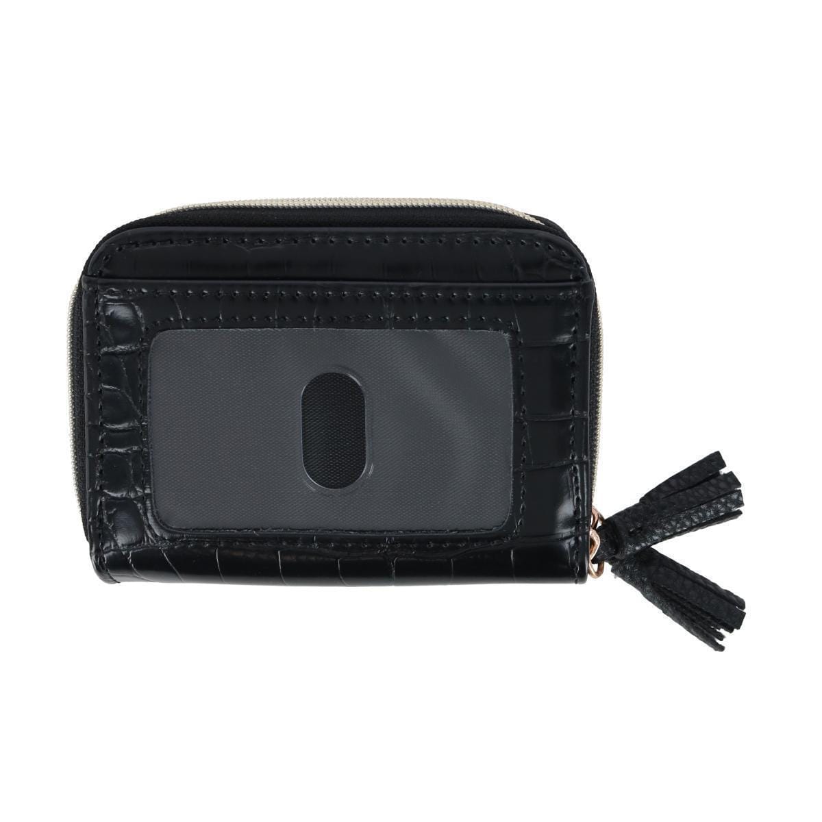 Buxton Women's Stylish Colored Multi Card Case Wizard Wallet - Black Crocodile Pattern