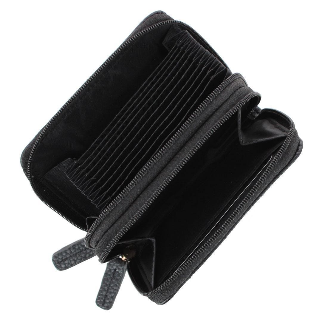 Buxton Women's Stylish Colored Multi Card Case Wizard Wallet - Black