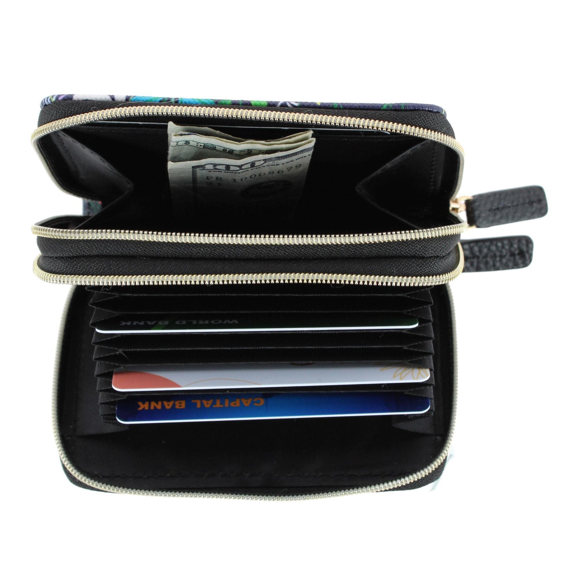 Buxton Women's Stylish Colored Multi Card Case Wizard Wallet - Fragrant Floral
