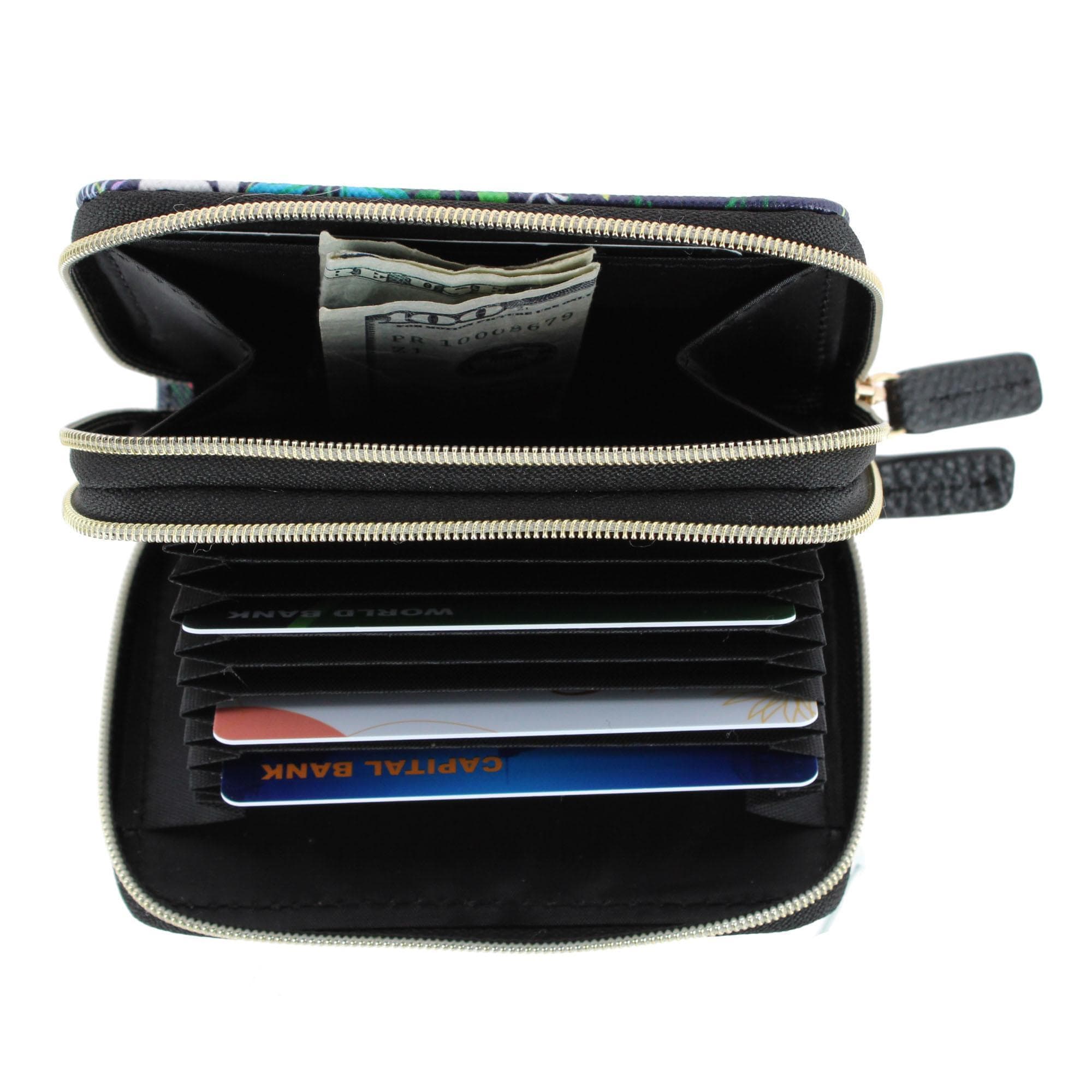 Buxton Women's Stylish Colored Multi Card Case Wizard Wallet - Fragrant Floral