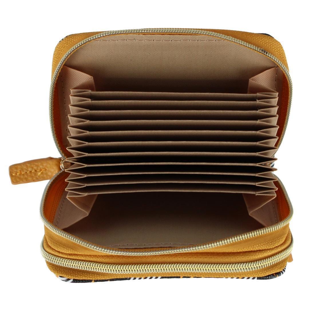 Buxton Women's Stylish Colored Multi Card Case Wizard Wallet - Golden Buffalo Plaid