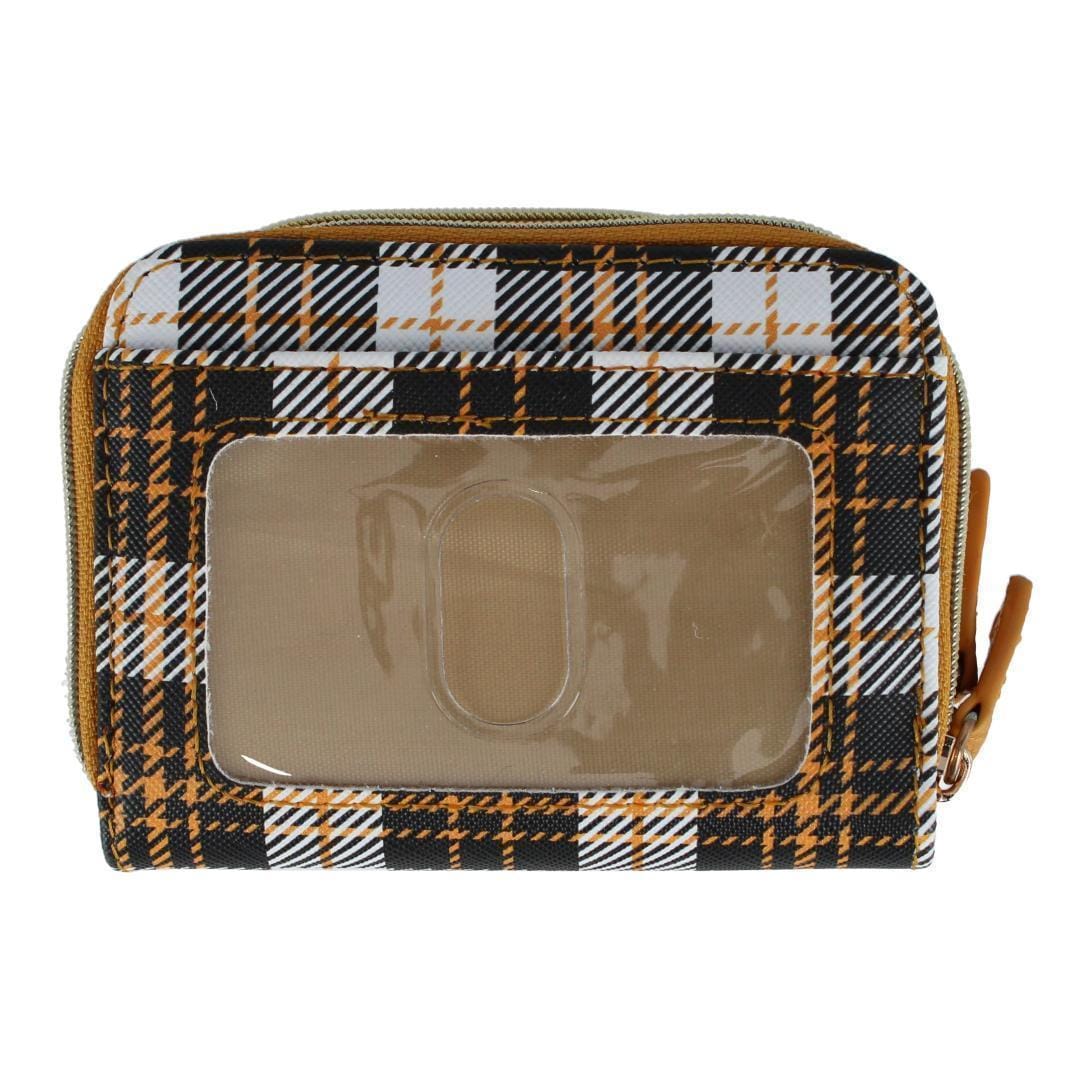 Buxton Women's Stylish Colored Multi Card Case Wizard Wallet - Golden Buffalo Plaid