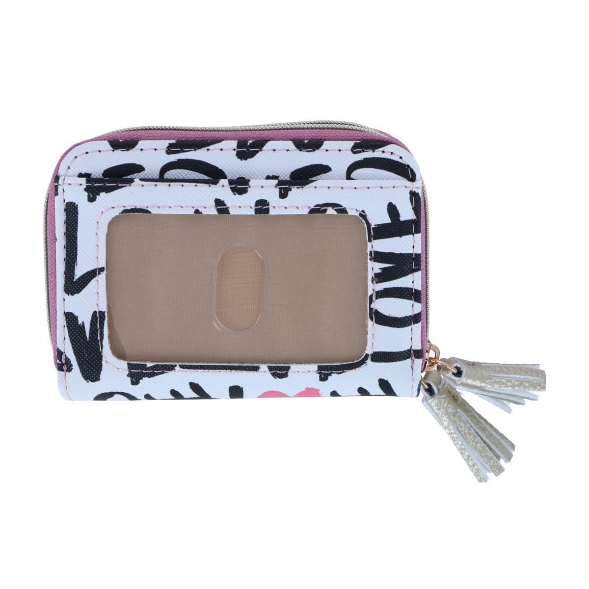 Buxton Women's Stylish Colored Multi Card Case Wizard Wallet - Love and Hearts