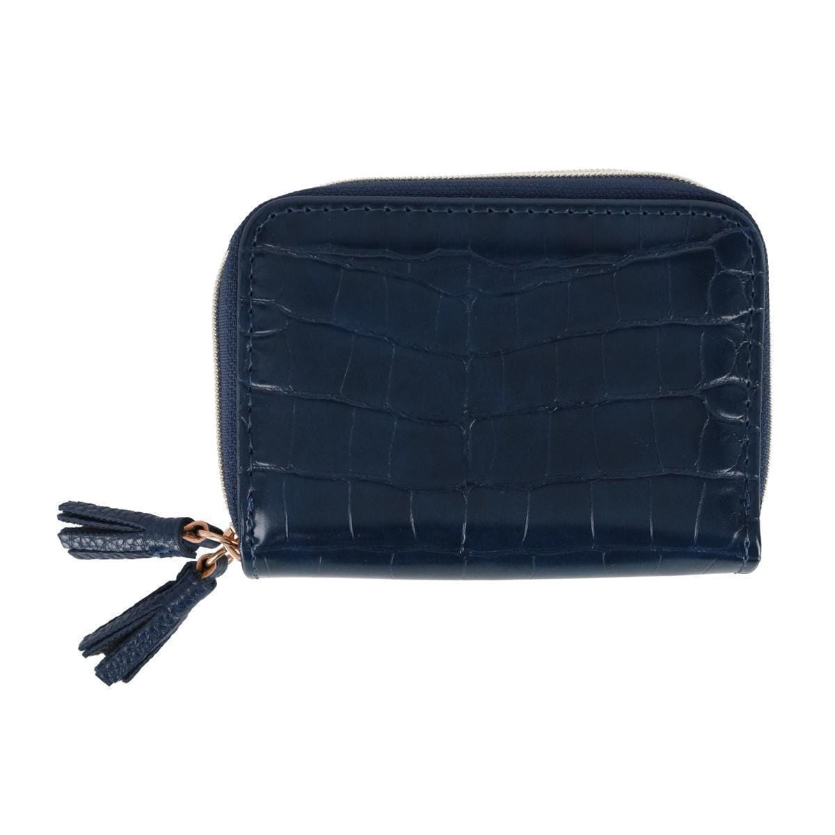 Buxton Women's Stylish Colored Multi Card Case Wizard Wallet - Navy Crocodile Pattern