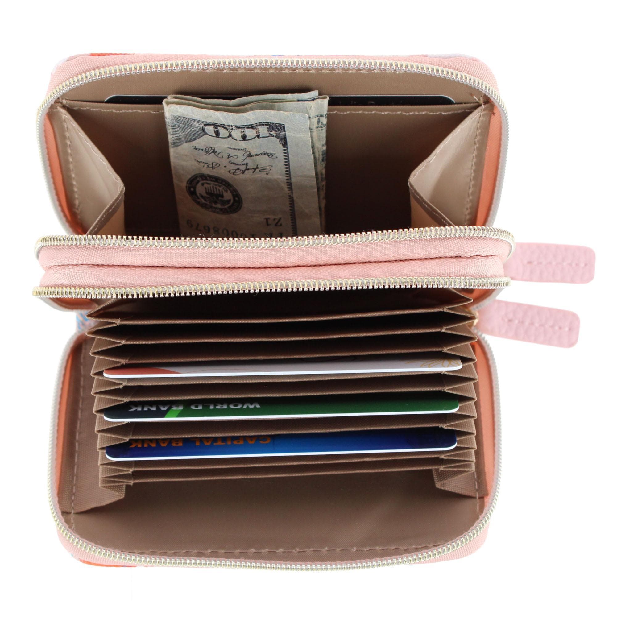 Buxton Women's Stylish Colored Multi Card Case Wizard Wallet - Perrenial Floral