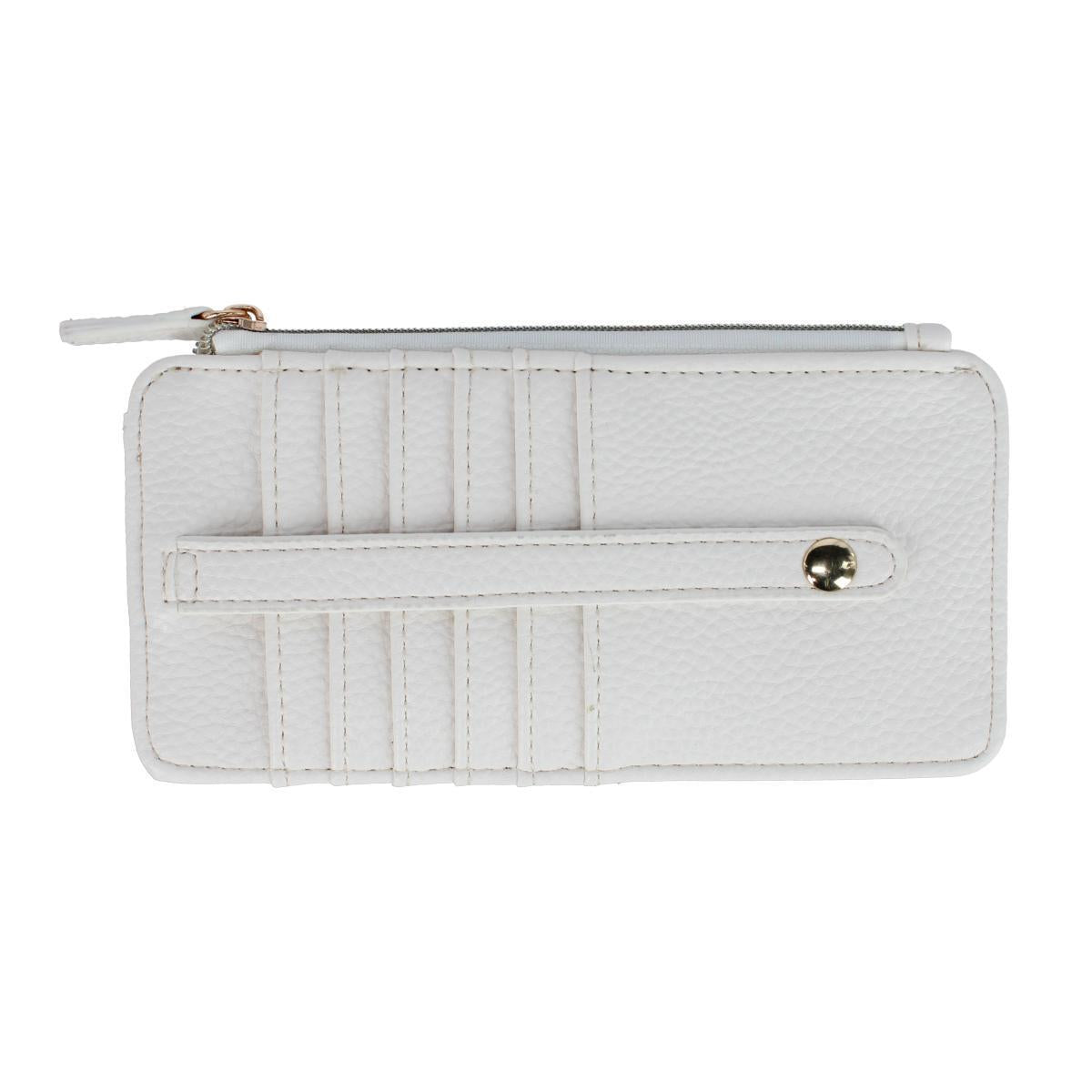 Julia Buxton Women's Vegan Leather Thin Card RFID Organizer Case - Summer White