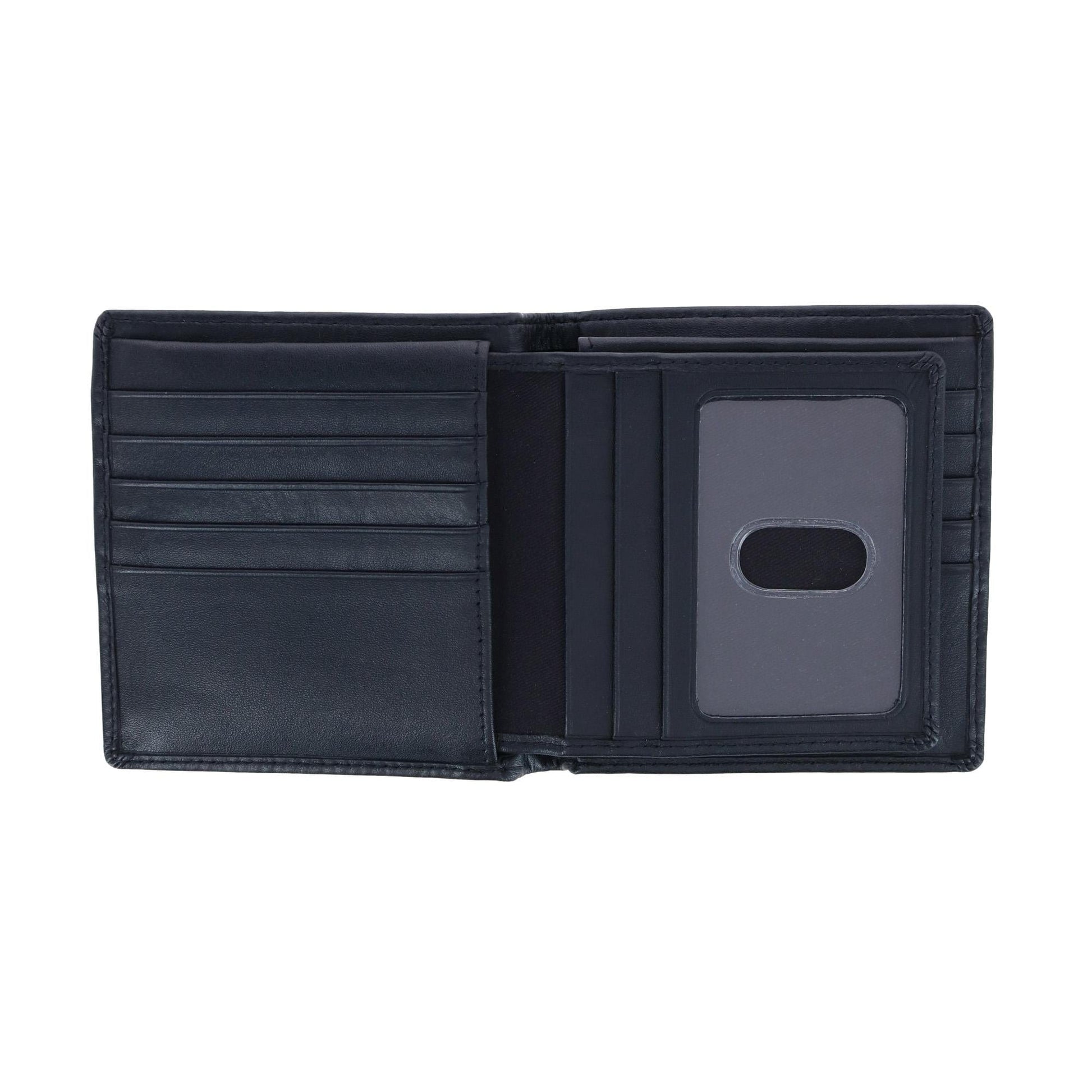 DOPP Men's Leather Dopp Regatta RFID Convertible Cardex Hipster Wallet - Black