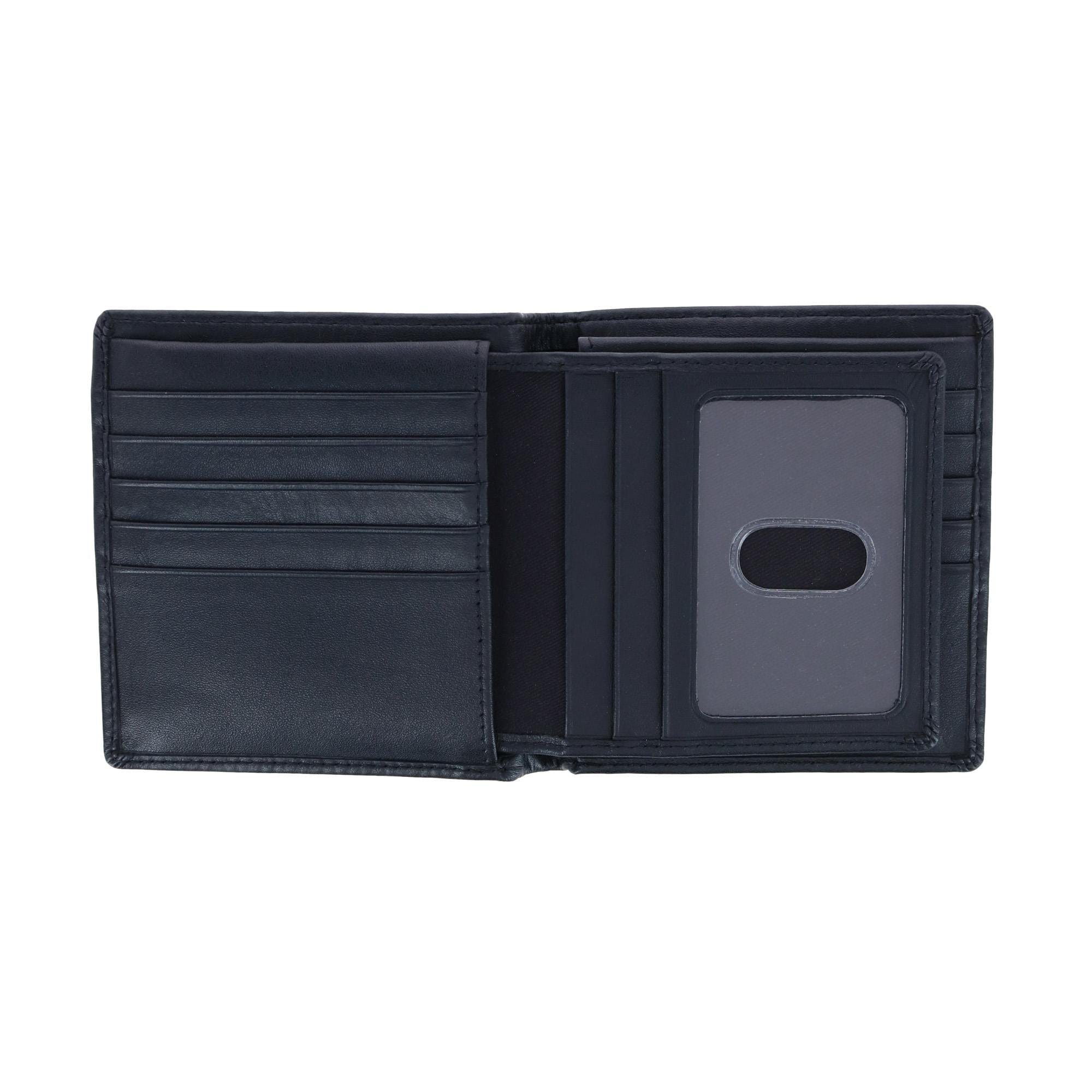 DOPP Men's Leather Dopp Regatta RFID Convertible Cardex Hipster Wallet - Black