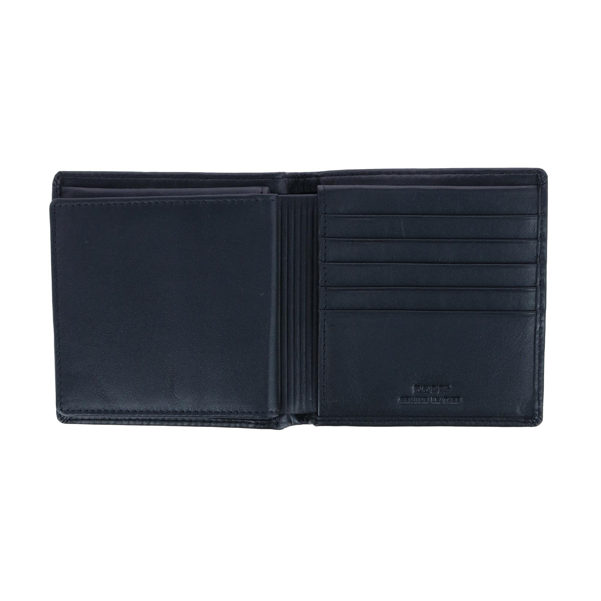 DOPP Men's Leather Dopp Regatta RFID Convertible Cardex Hipster Wallet - Black