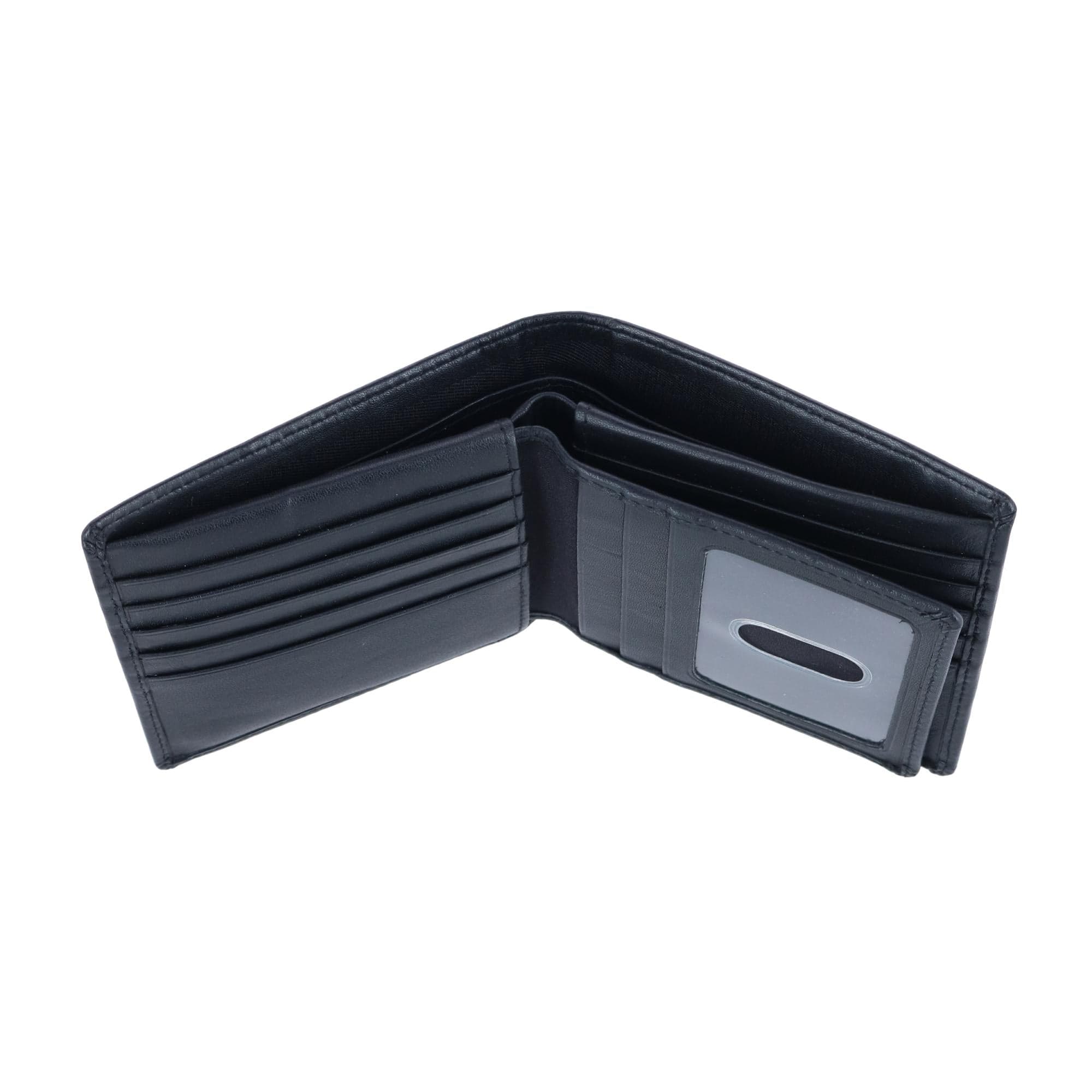 DOPP Men's Leather Dopp Regatta RFID Convertible Cardex Hipster Wallet - Black