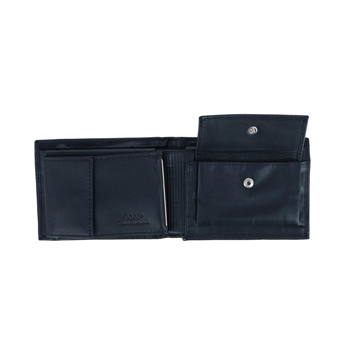 DOPP Men's Leather Dopp RFID Convertible Bifold Wallet with Snap Coin Pouch - Black