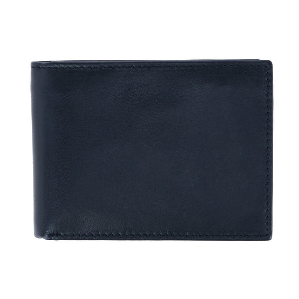 Men's Leather Dopp RFID Convertible Bifold Wallet with Snap Coin Pouch