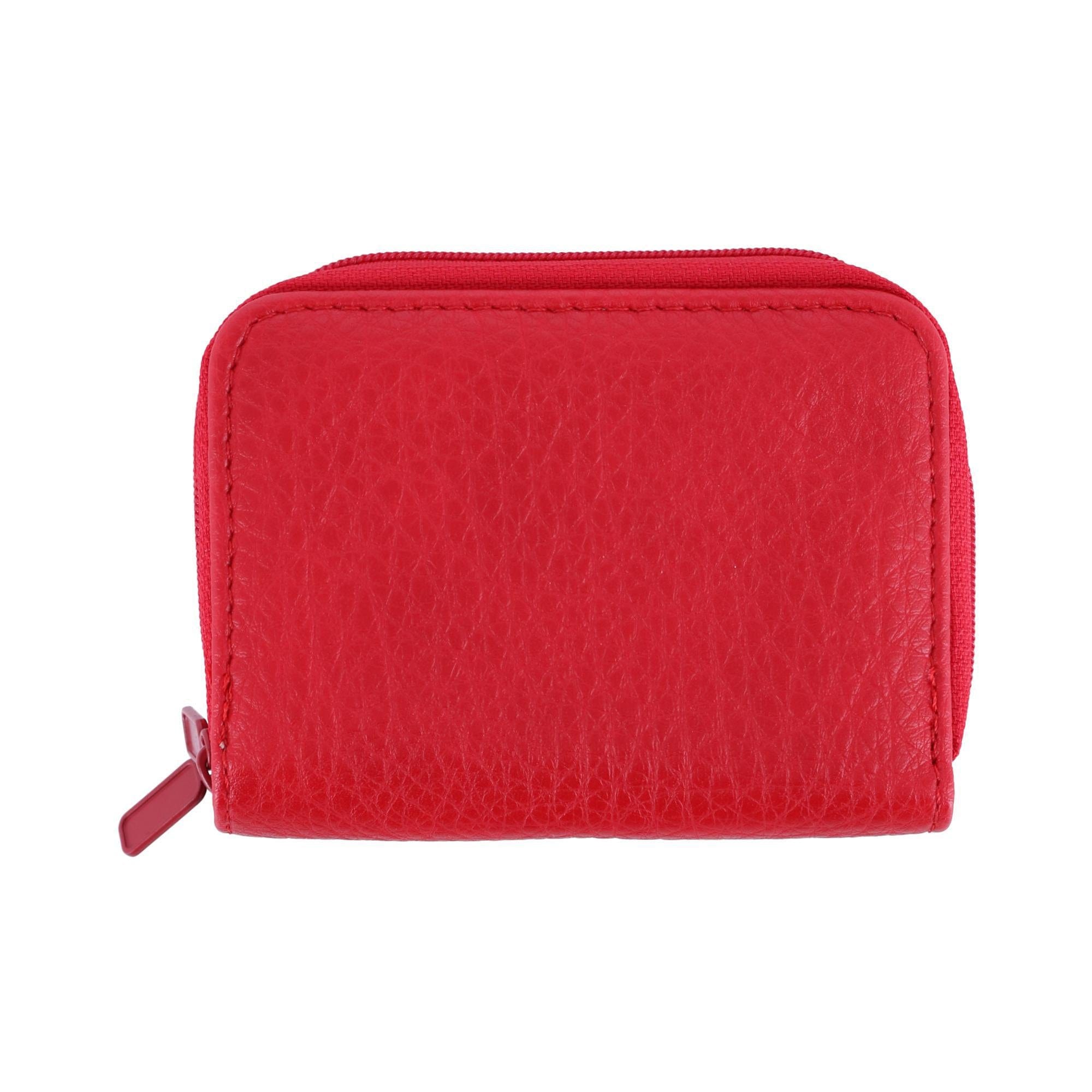 Buxton Women's Solid Colored Pebbled Multi Card Wizard - Red