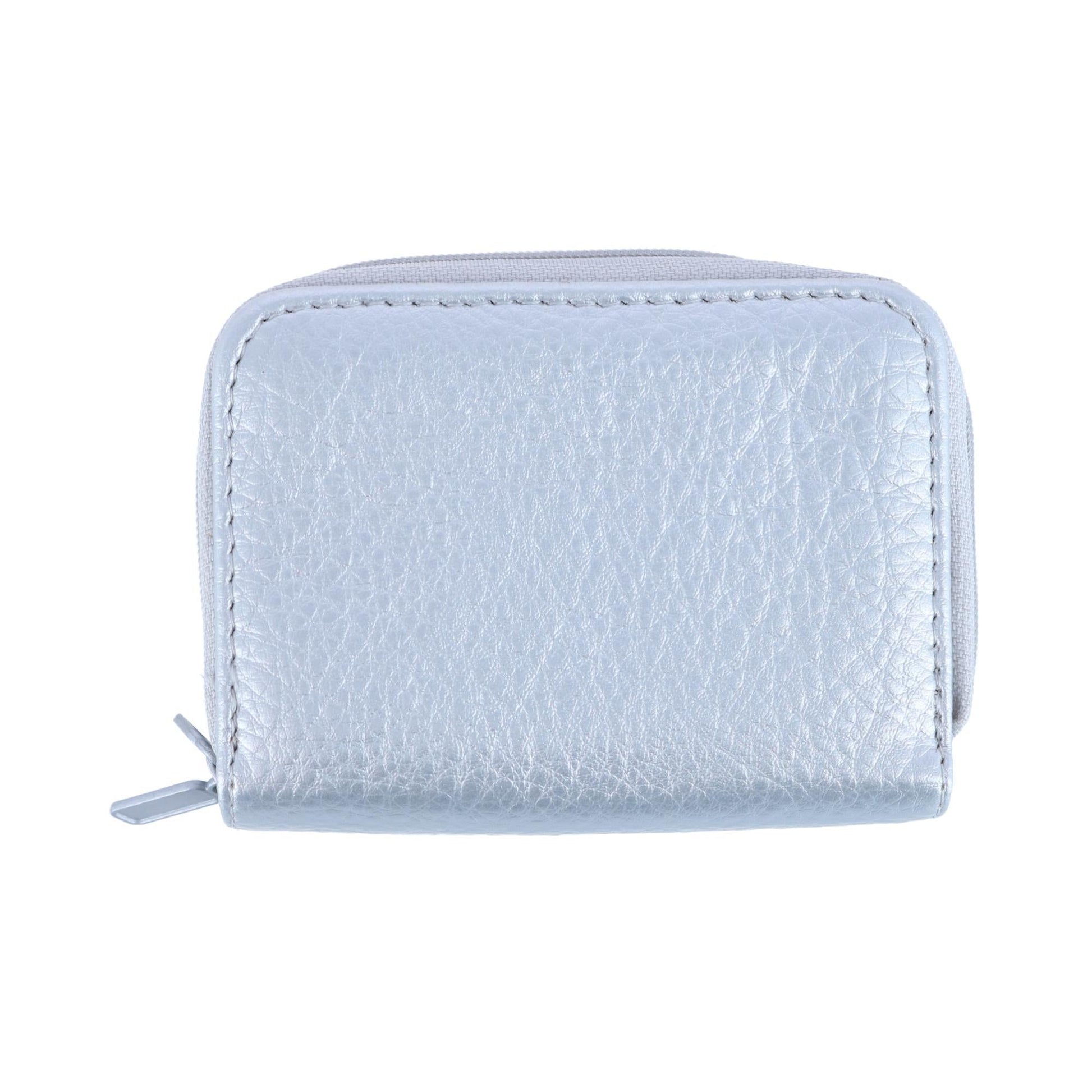 Buxton Women's Solid Colored Pebbled Multi Card Wizard - Silver