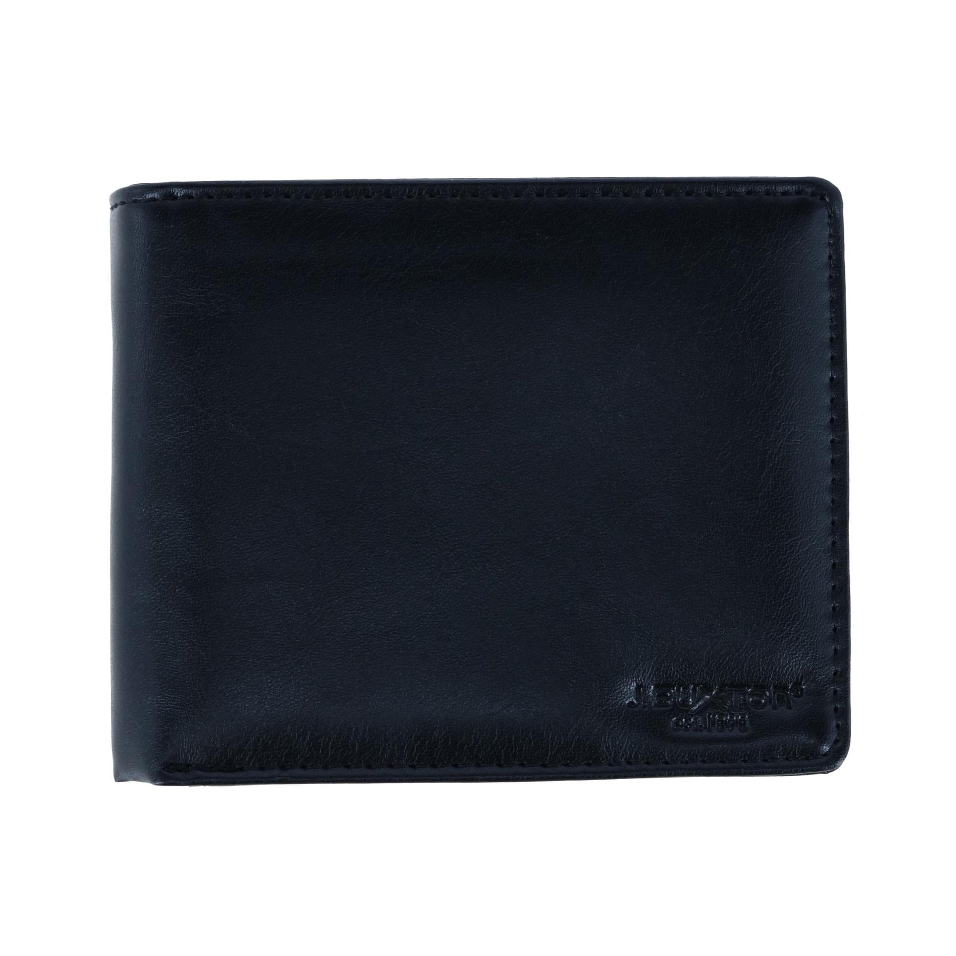 Buxton Men's RFID Distressed Vegan Leather Bifold Wallet - Black