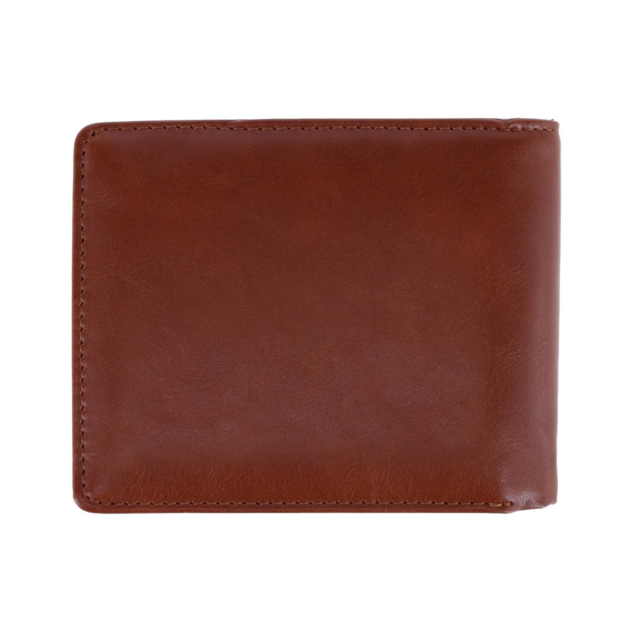 Buxton Men's RFID Distressed Vegan Leather Bifold Wallet - Tan