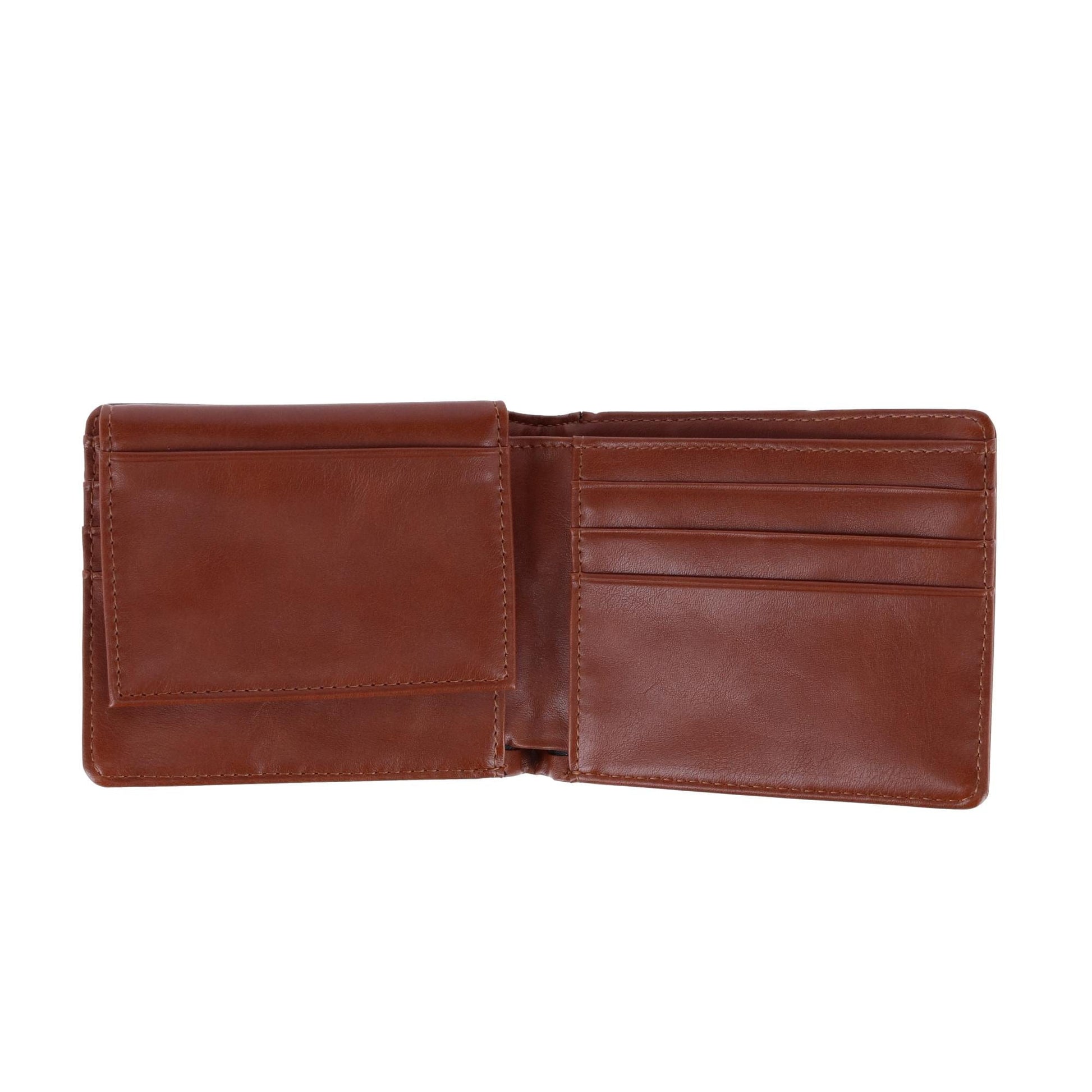 Buxton Men's RFID Distressed Vegan Leather Bifold Wallet - Tan