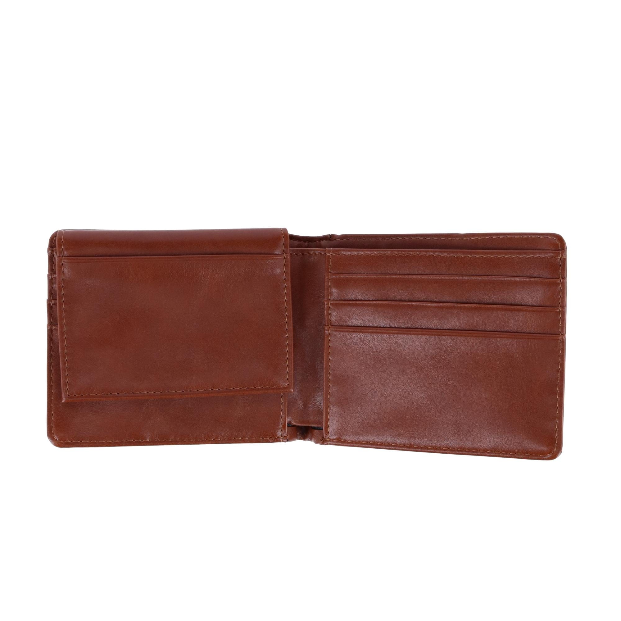 Buxton Men's RFID Distressed Vegan Leather Bifold Wallet - Tan