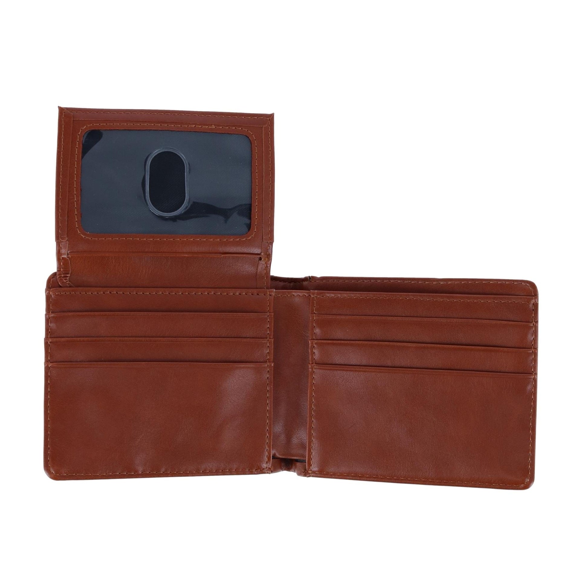 Buxton Men's RFID Distressed Vegan Leather Bifold Wallet - Tan